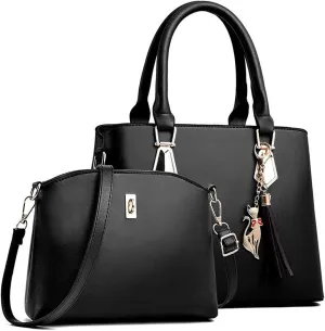 Women's Handbags Crossbody Tote Handbags Chain Composite Bag Women Female Messenger Flap Shoulder Pocket Single Versatile Designer bolsos(Black)
