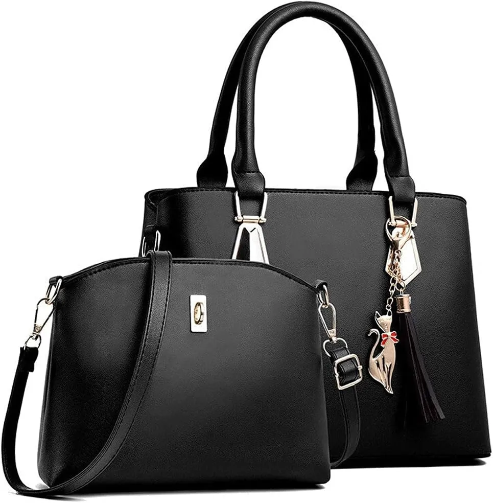 Women's Handbags Crossbody Tote Handbags Chain Composite Bag Women Female Messenger Flap Shoulder Pocket Single Versatile Designer bolsos(Black)