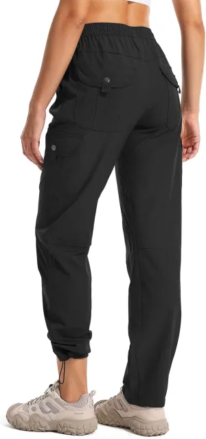 Womens Hiking Pants Quick Dry Lightweight UPF 50 Travel Golf Pants Work Camping Outdoor Cargo Pants Pockets