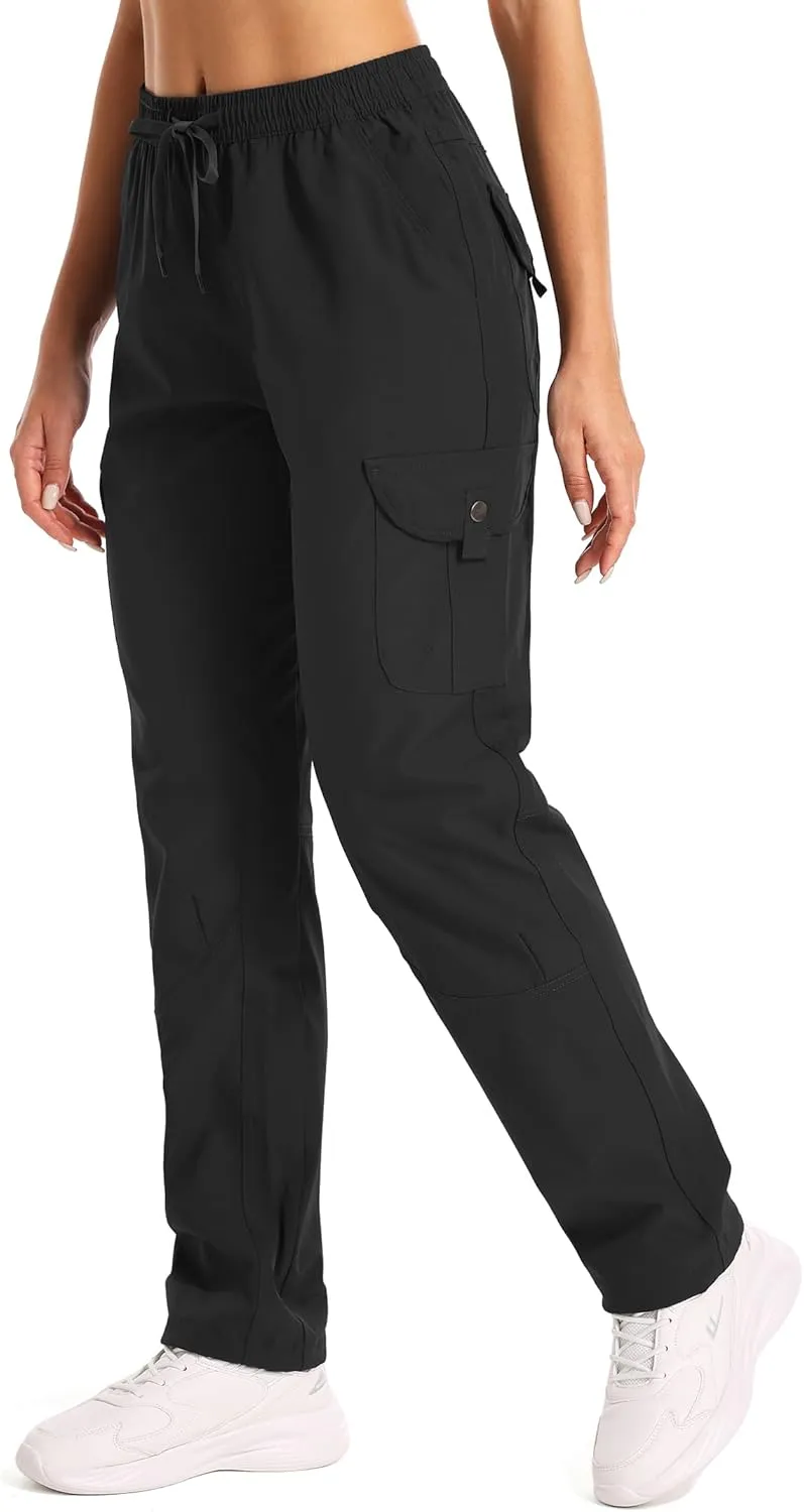 Womens Hiking Pants Quick Dry Lightweight UPF 50 Travel Golf Pants Work Camping Outdoor Cargo Pants Pockets