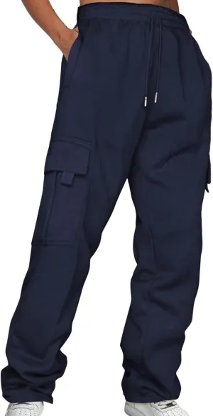 Women's Joggers Sweatpants Color Track Cuff Lace Up Workout Pants with Pocket Baggy Fleece Elastic Women’s
