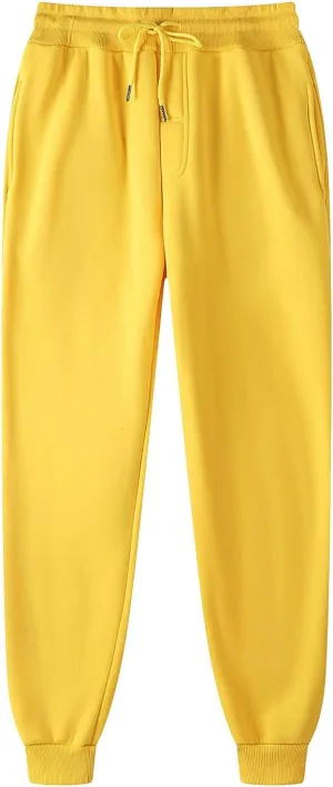 Women's Joggers Sweatpants Color Track Cuff Lace Up Workout Pants with Pocket Baggy Fleece Elastic Women’s