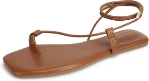 Women's Lace Up Sandals Strappy Flats Gladiator Wrap Flip Flop Tie Open Ring Toe Summer Shoes