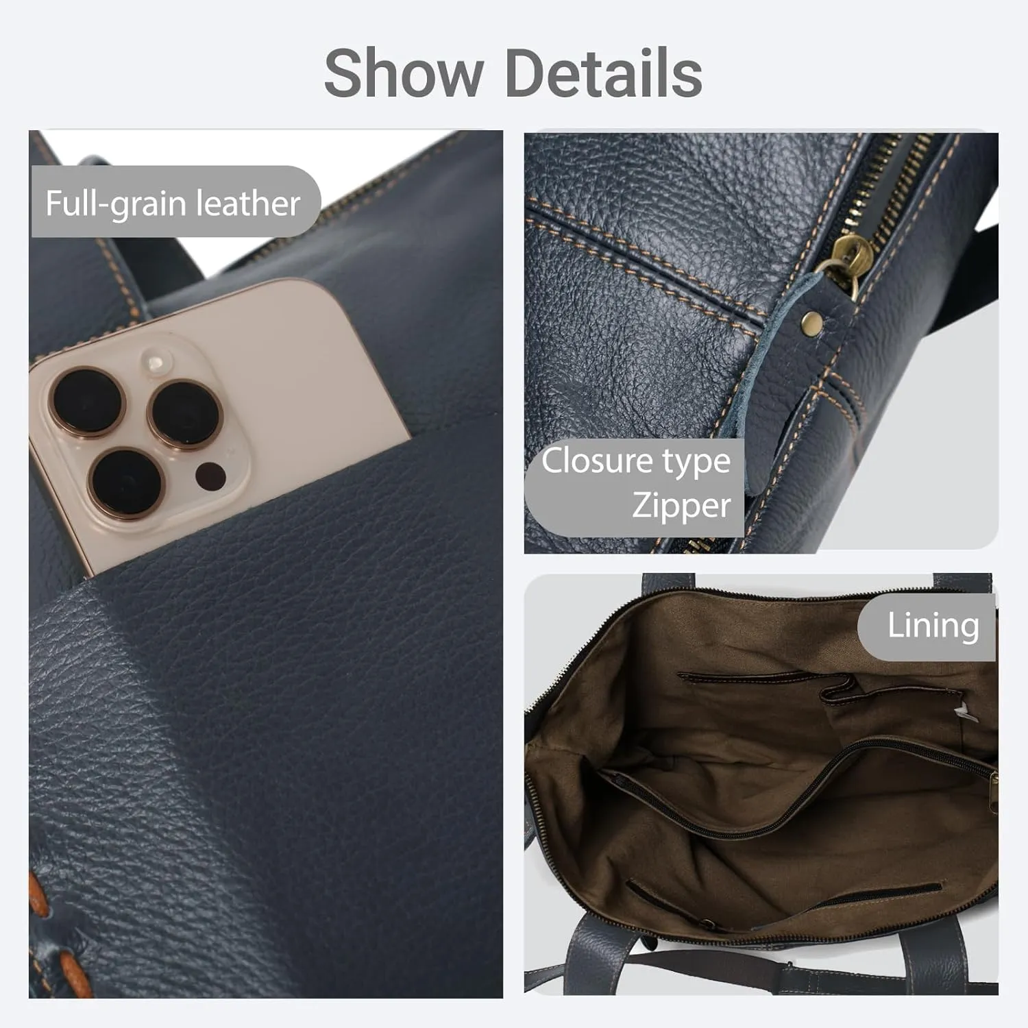 Women's Leather Tote Bag Shoulder Bag Crossbody Bag 100% Full Grain Leather Elegant and Durable Affordable Stylish
