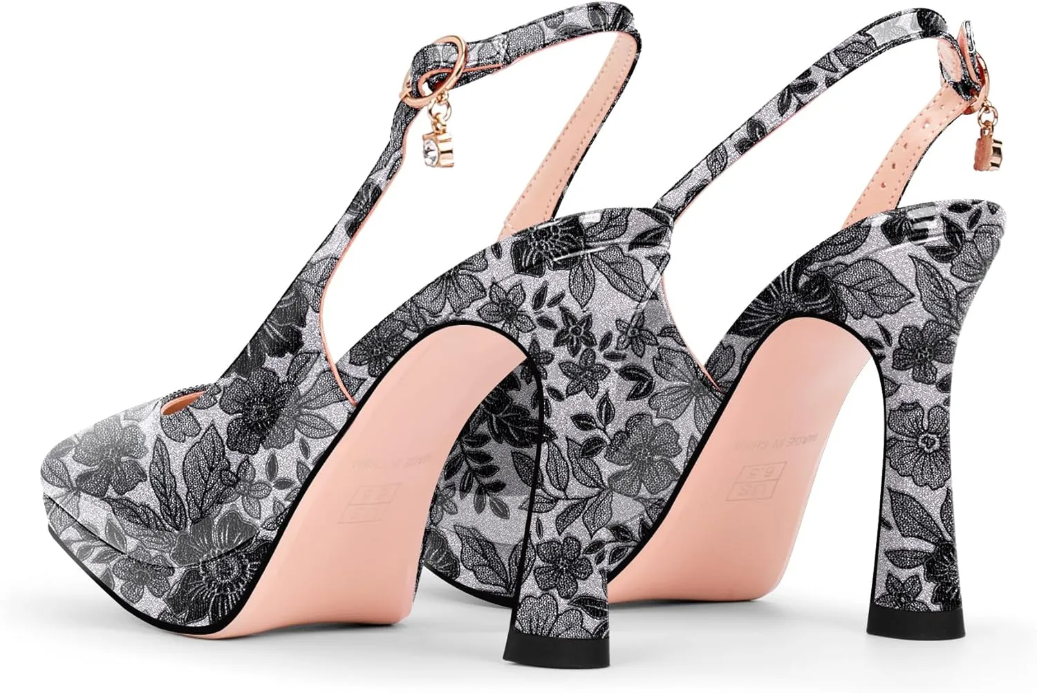 Women's Platform Slingback Closed Pointed Toe High Heel Pumps Slip On Party Dress Shoes