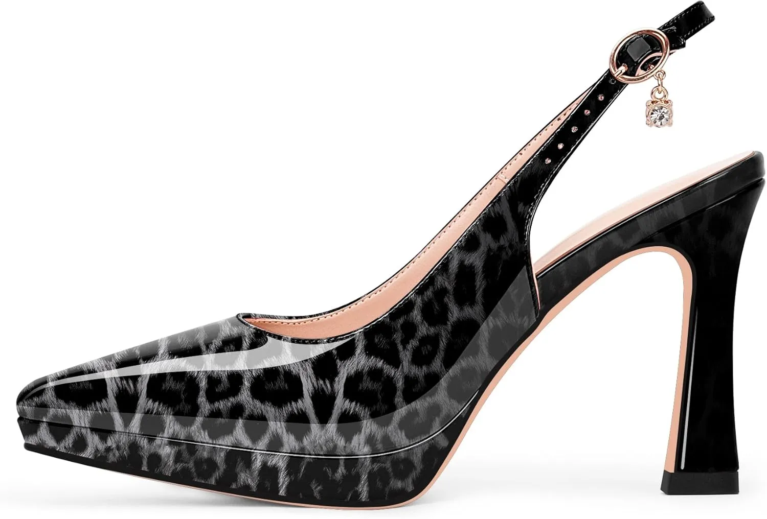 Women's Platform Slingback Closed Pointed Toe High Heel Pumps Slip On Party Dress Shoes