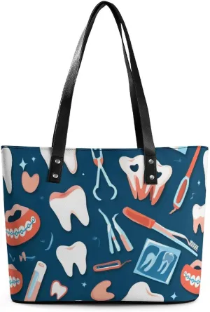 Women's Portable Tote Bag Trendy Modern Leather Handbag For Work Weekend