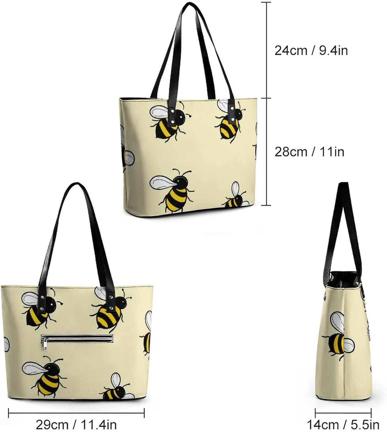 Women's Portable Tote Bag Trendy Modern Leather Handbag For Work Weekend