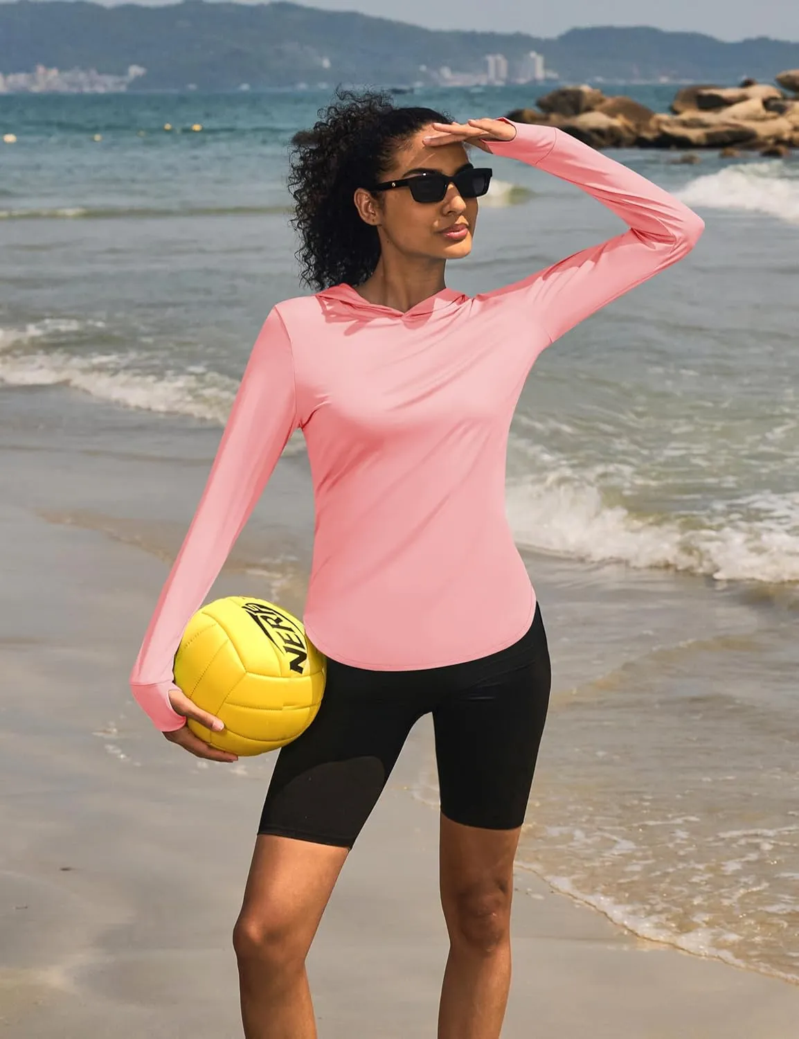 Womens Sun Protection Hoodies UPF 80  UV Shirts Long Sleeve Lightweight Hiking Fishing Workout Tops