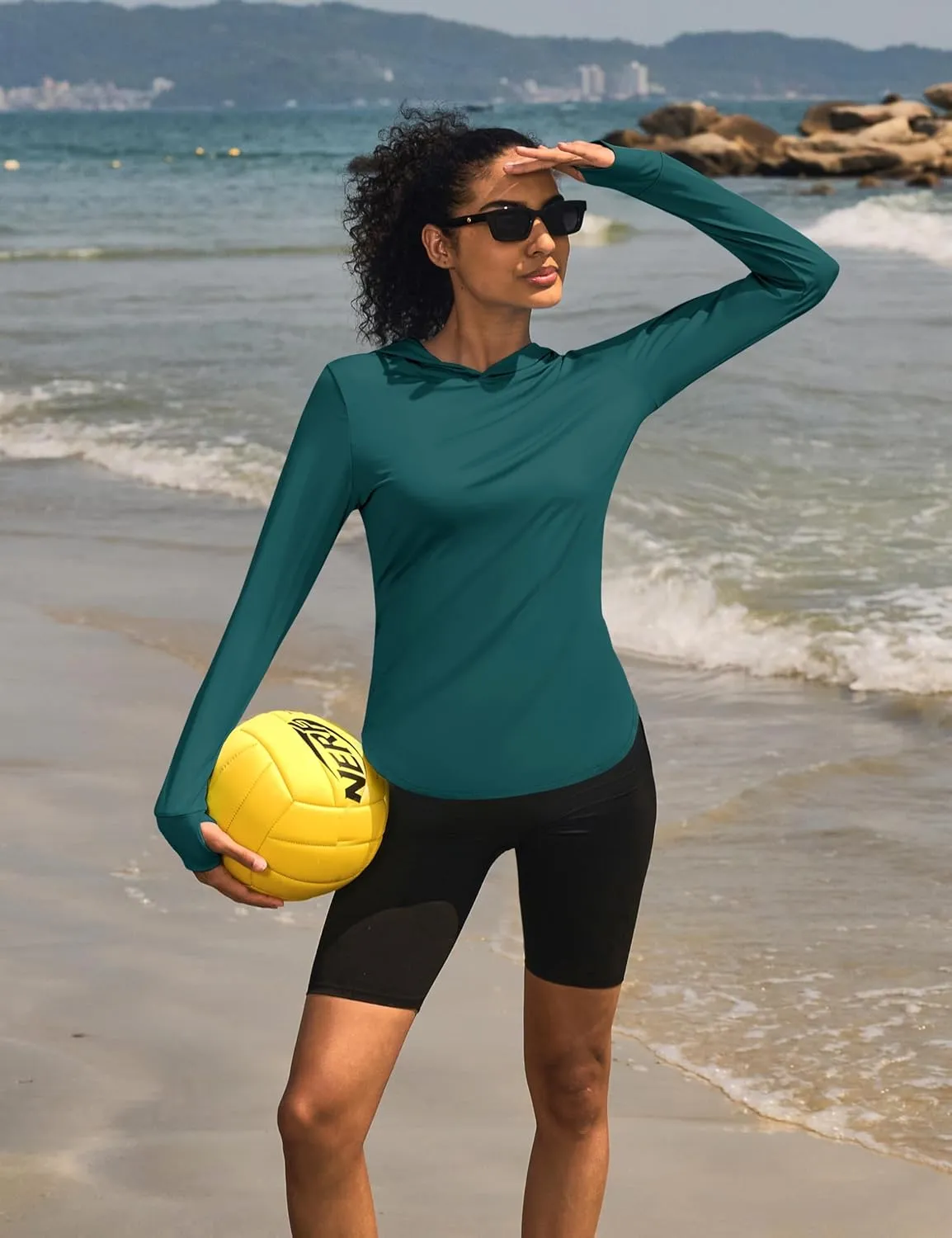 Womens Sun Protection Hoodies UPF 80  UV Shirts Long Sleeve Lightweight Hiking Fishing Workout Tops