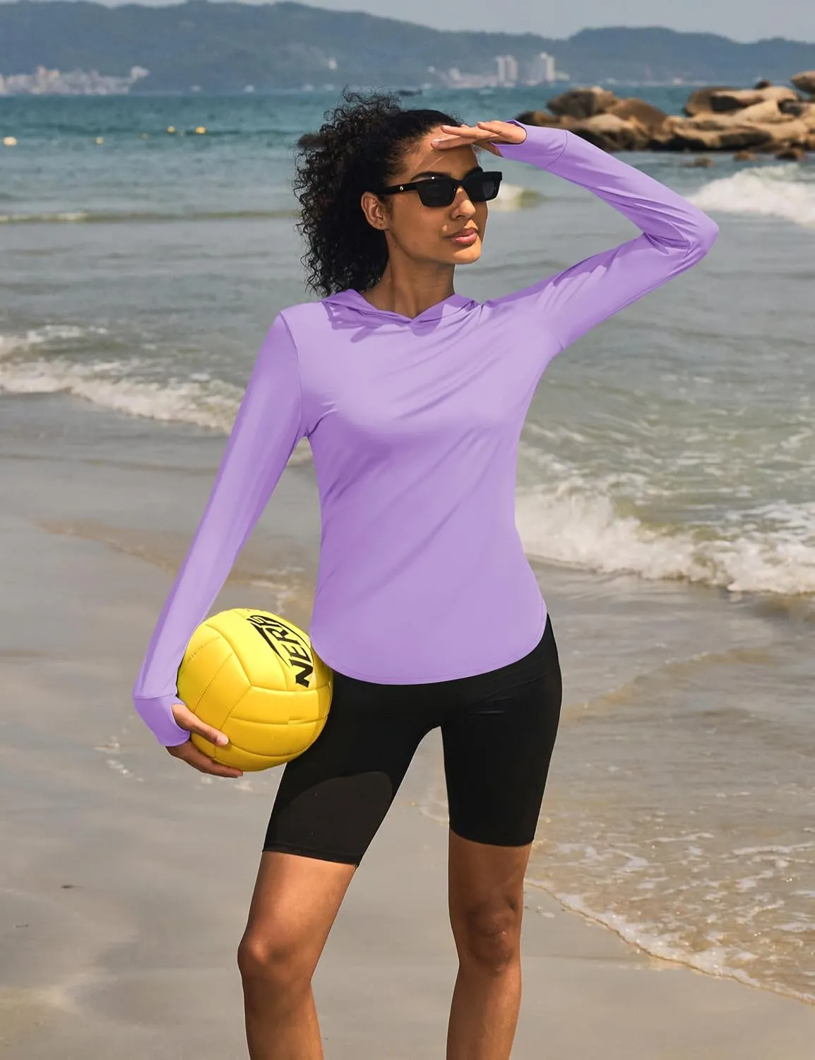 Womens Sun Protection Hoodies UPF 80  UV Shirts Long Sleeve Lightweight Hiking Fishing Workout Tops