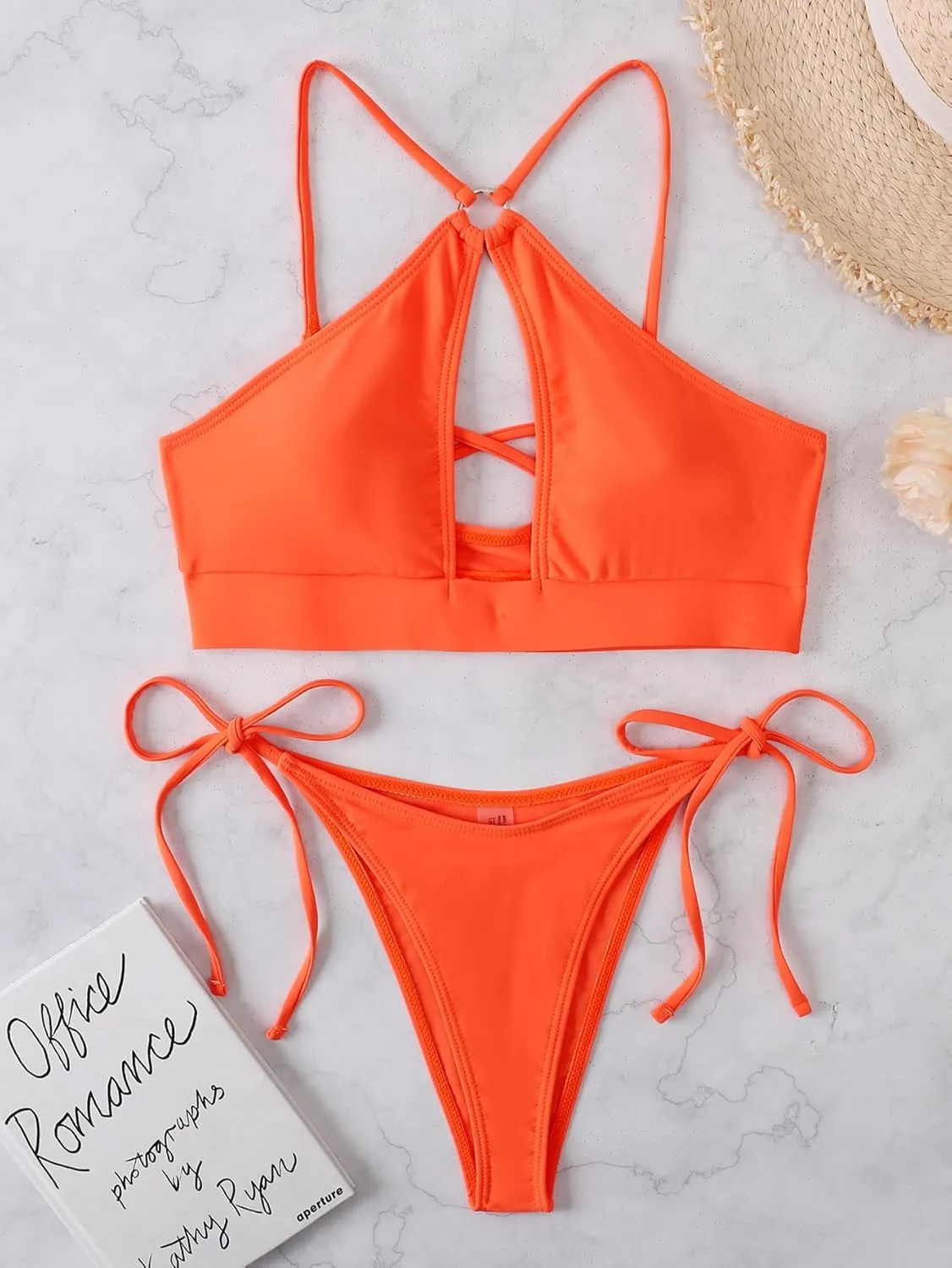 Women's Triangle Bikini Set String Swimsuit Bandeau Halter String Bikini Set Two Piece Swimsuit Bathing Suits