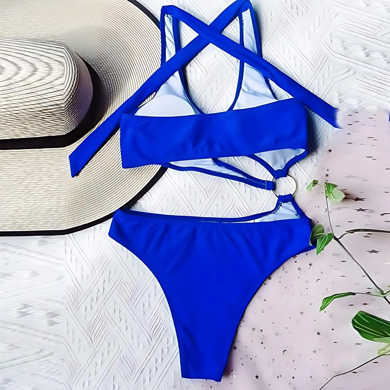 Women's Triangle Bikini Set String Swimsuit Bandeau Halter String Bikini Set Two Piece Swimsuit Bathing Suits