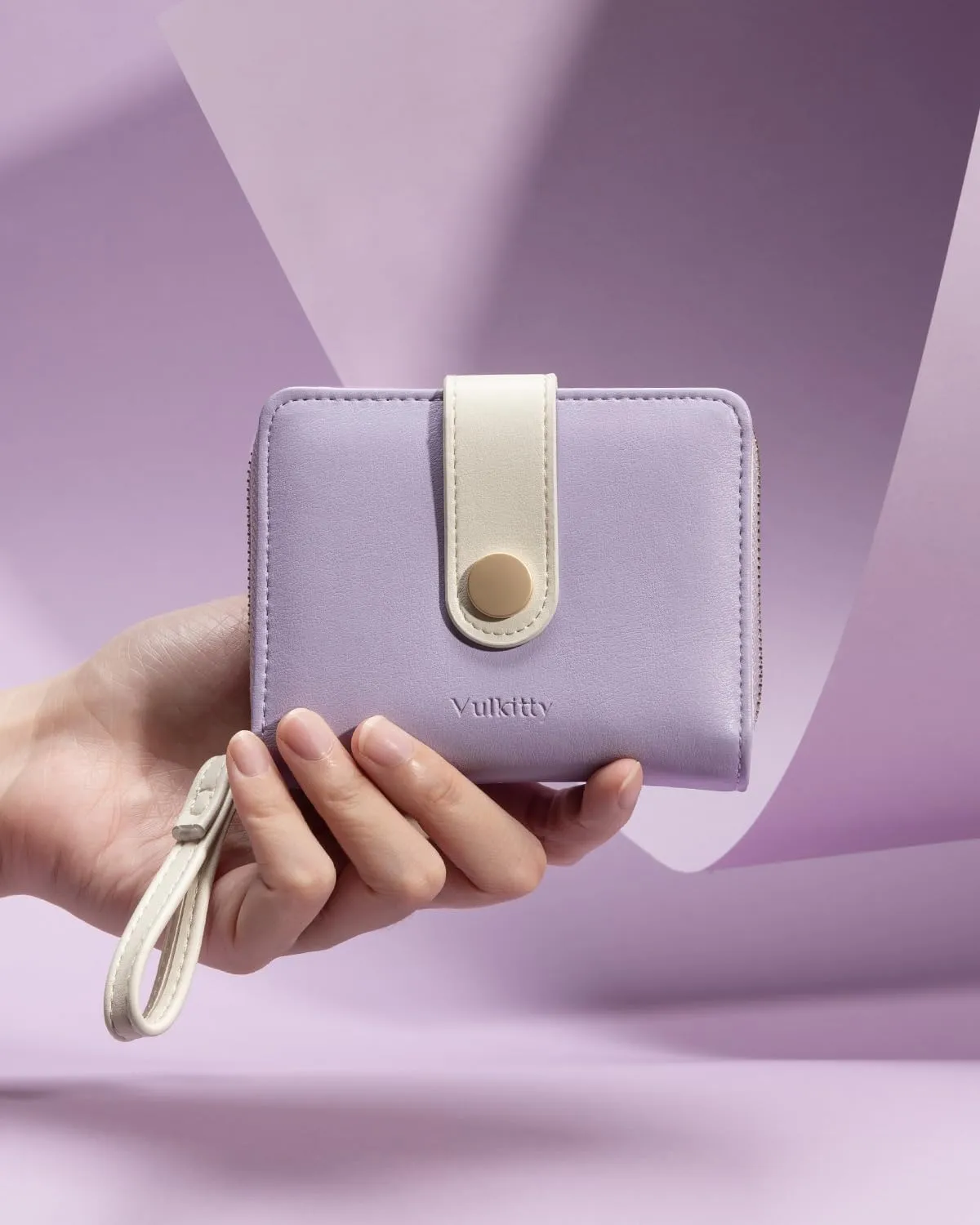 Women's Wallet Slim Leather Bifold Card Wallet for Women Small Compact Women's Purse Credit Card Holder with ID Window, Coins Zipper Pocket and Lanyard
