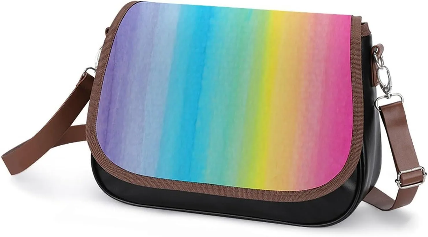Wonky Star Quilt Leather Shoulder Bag with Detachable Shoulder Strap Versatile for Daily Use