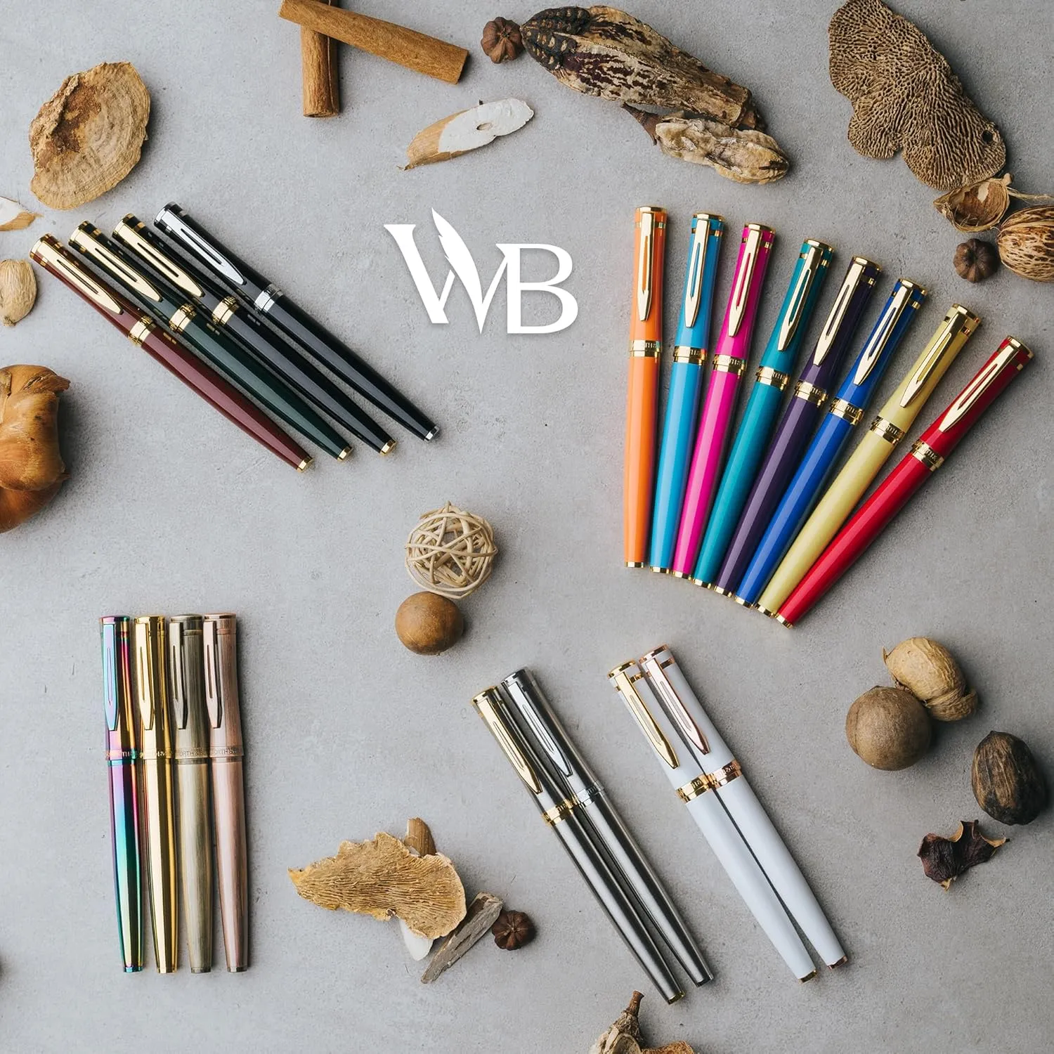 Wordsworth & Black Fountain Pen Set, Medium Nib, Includes 6 Ink Cartridges and Ink Refill Converter, Gift Case, Journaling, Calligraphy, Smooth Writing Pens [Silver Chrome] Perfect for Men and Women