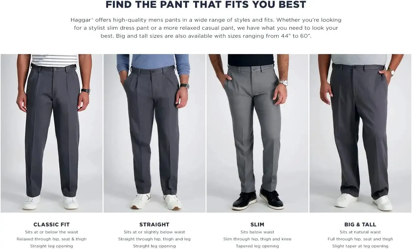 Work to Weekend Big Men's Expandable Waist Pants