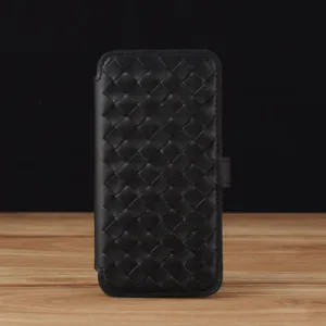 Woven Book Style Leather Case