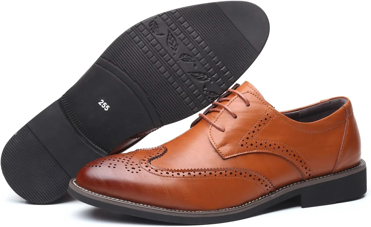 WUIWUIYU Men's Manmade Leather Lace-up Wedding Business Formal Dress Wingtips Brogue Shoes Oxfords