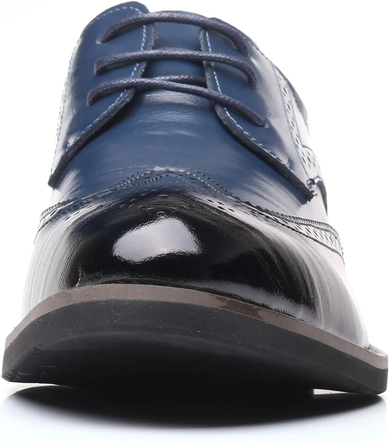 WUIWUIYU Men's Manmade Leather Lace-up Wedding Business Formal Dress Wingtips Brogue Shoes Oxfords