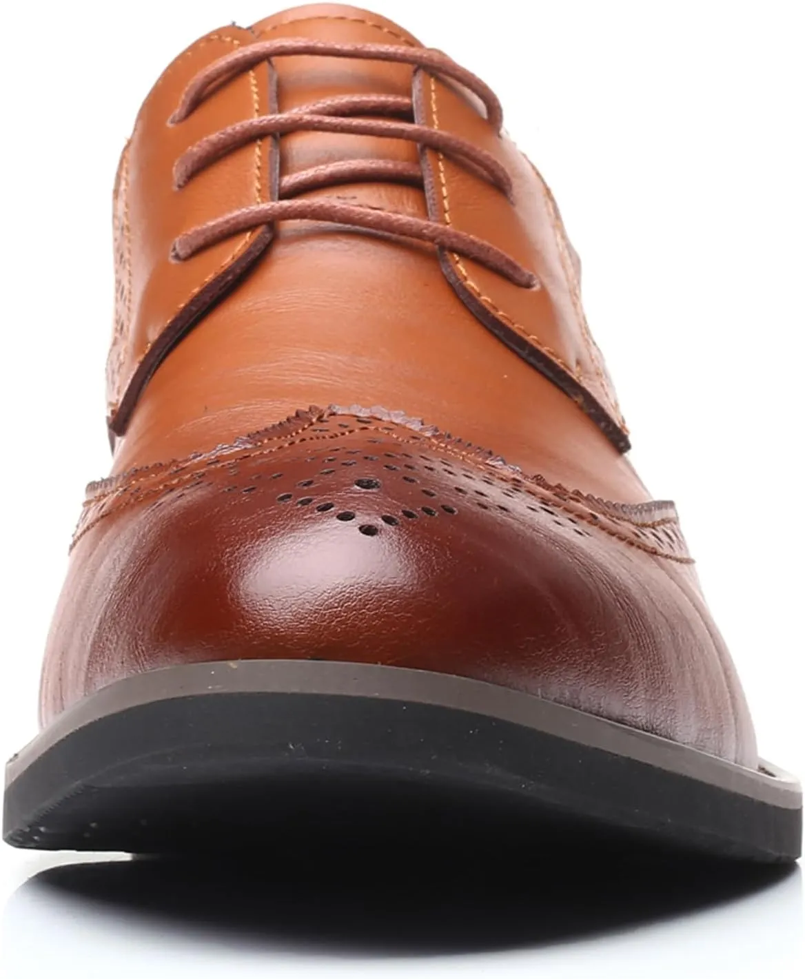 WUIWUIYU Men's Manmade Leather Lace-up Wedding Business Formal Dress Wingtips Brogue Shoes Oxfords