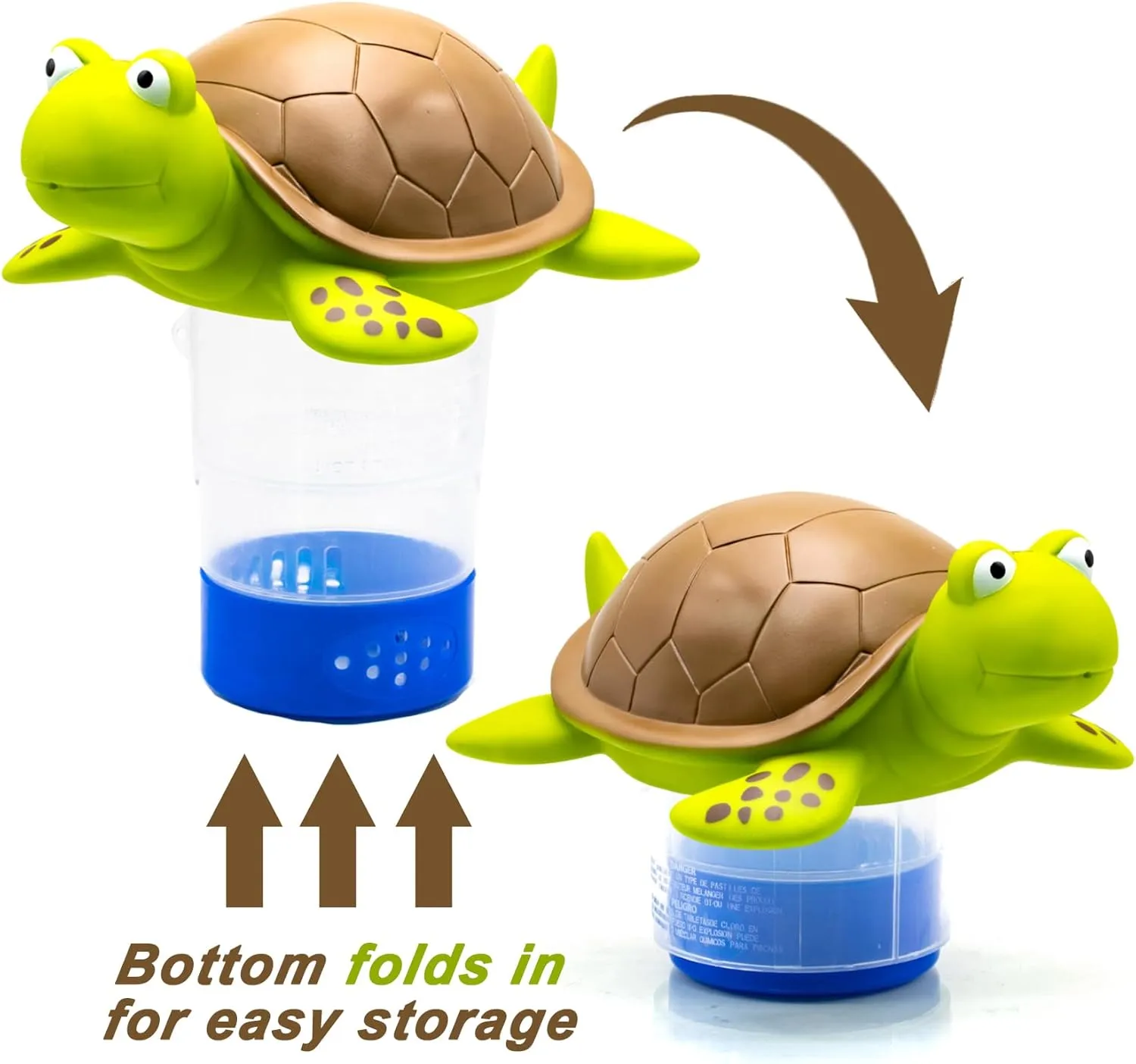WWD POOL Chlorine Floater, Animal Pool Chlorine Dispenser for Chemical Tablets Fits 3 Inch Tabs Bromine Holder(Turtle)