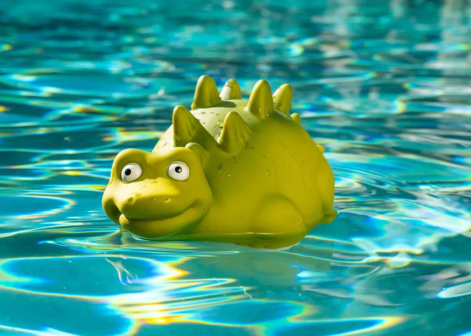 WWD POOL Pool Chlorine Floater, Floating Pool Chlorine Dispenser (Green Dinosaur), Fits 1 and 3 Inch Tablets for Large and Small Pools, Spa, Hot Tub