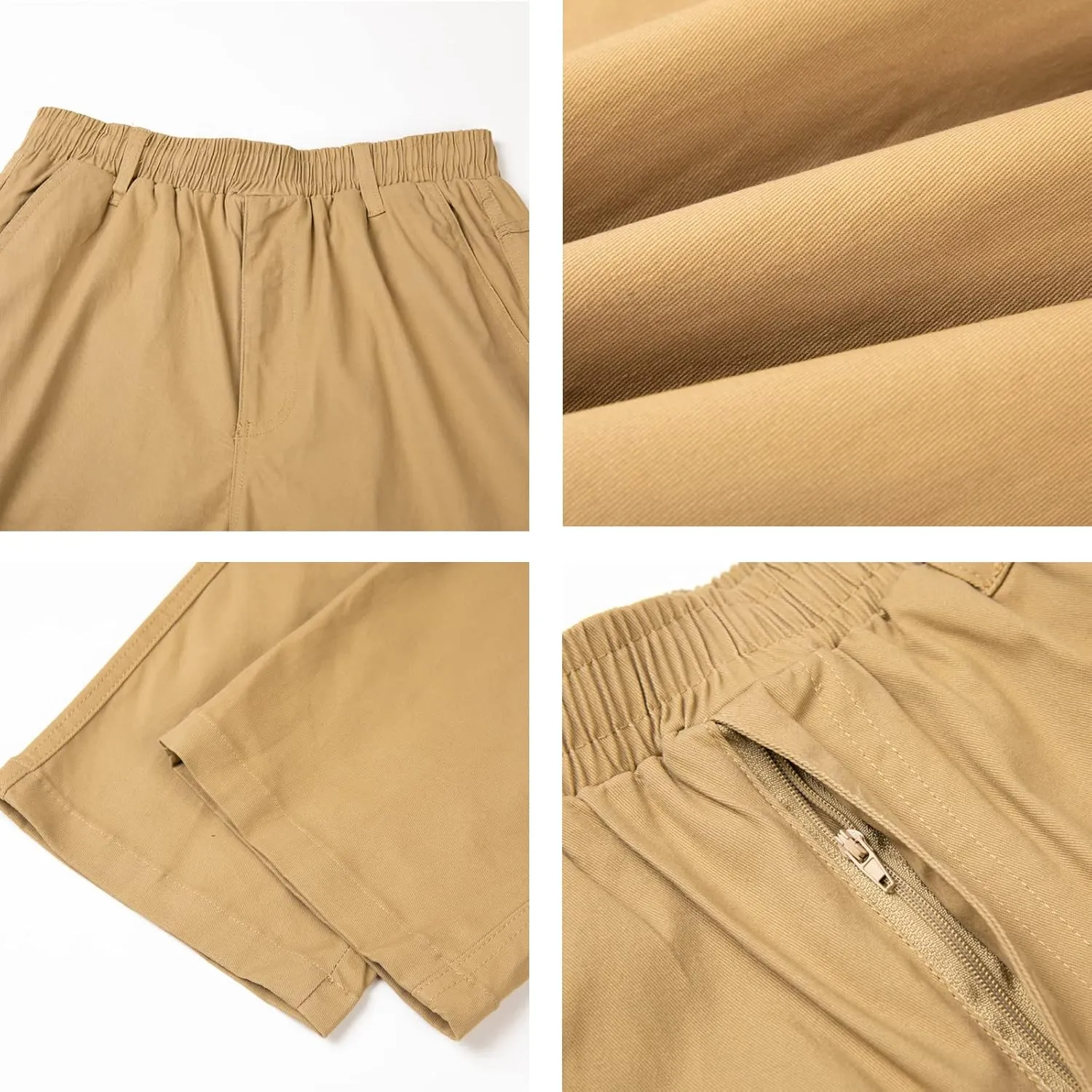 WZIKAI Mens Cargo Pants Elastic Waist Joggers for Men Workout Sweatpants Casual Long Trousers