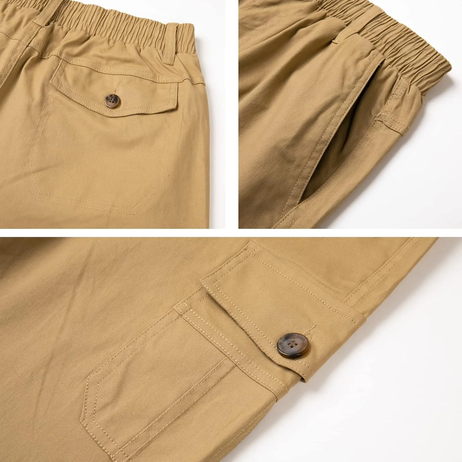 WZIKAI Mens Cargo Pants Elastic Waist Joggers for Men Workout Sweatpants Casual Long Trousers