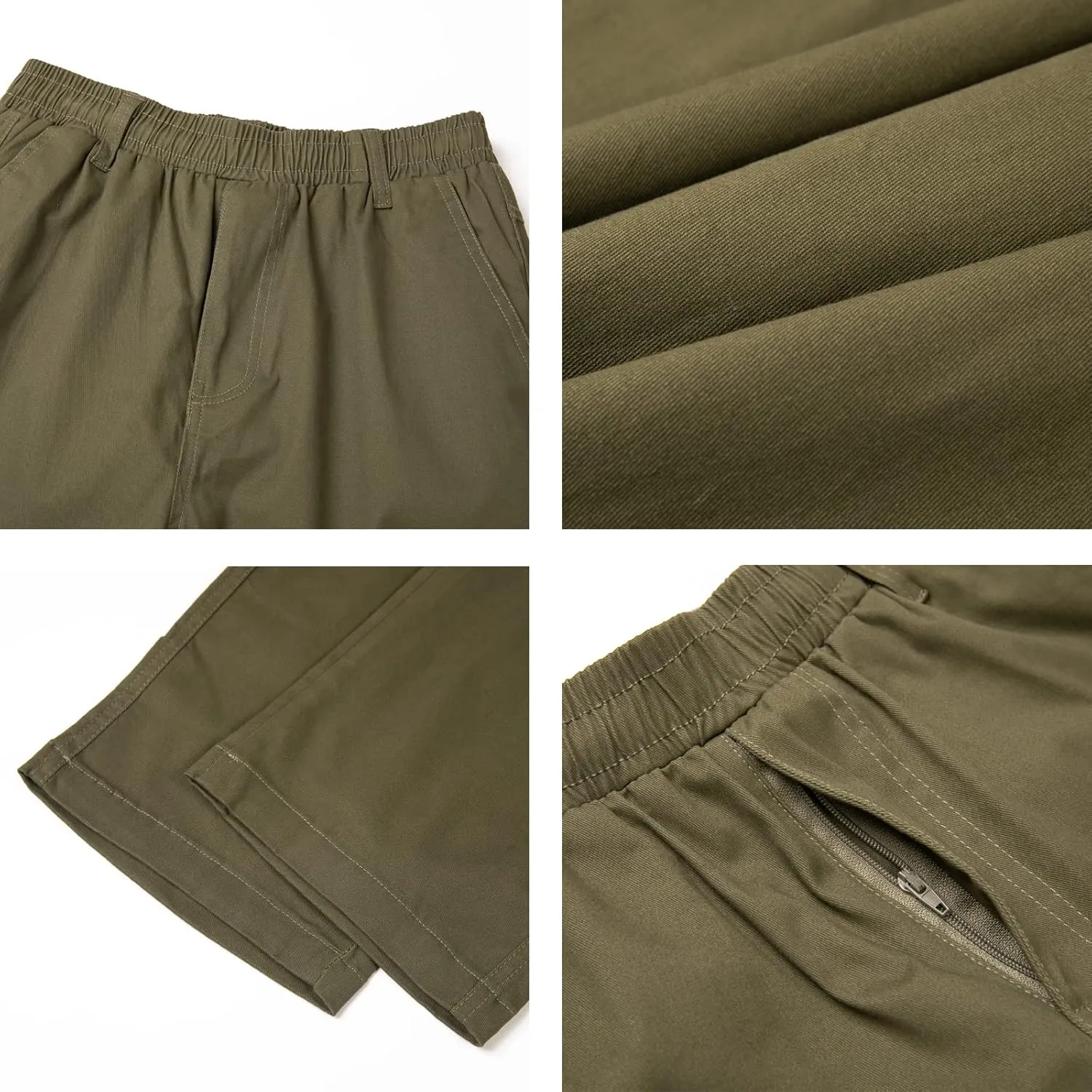 WZIKAI Mens Cargo Pants Elastic Waist Joggers for Men Workout Sweatpants Casual Long Trousers