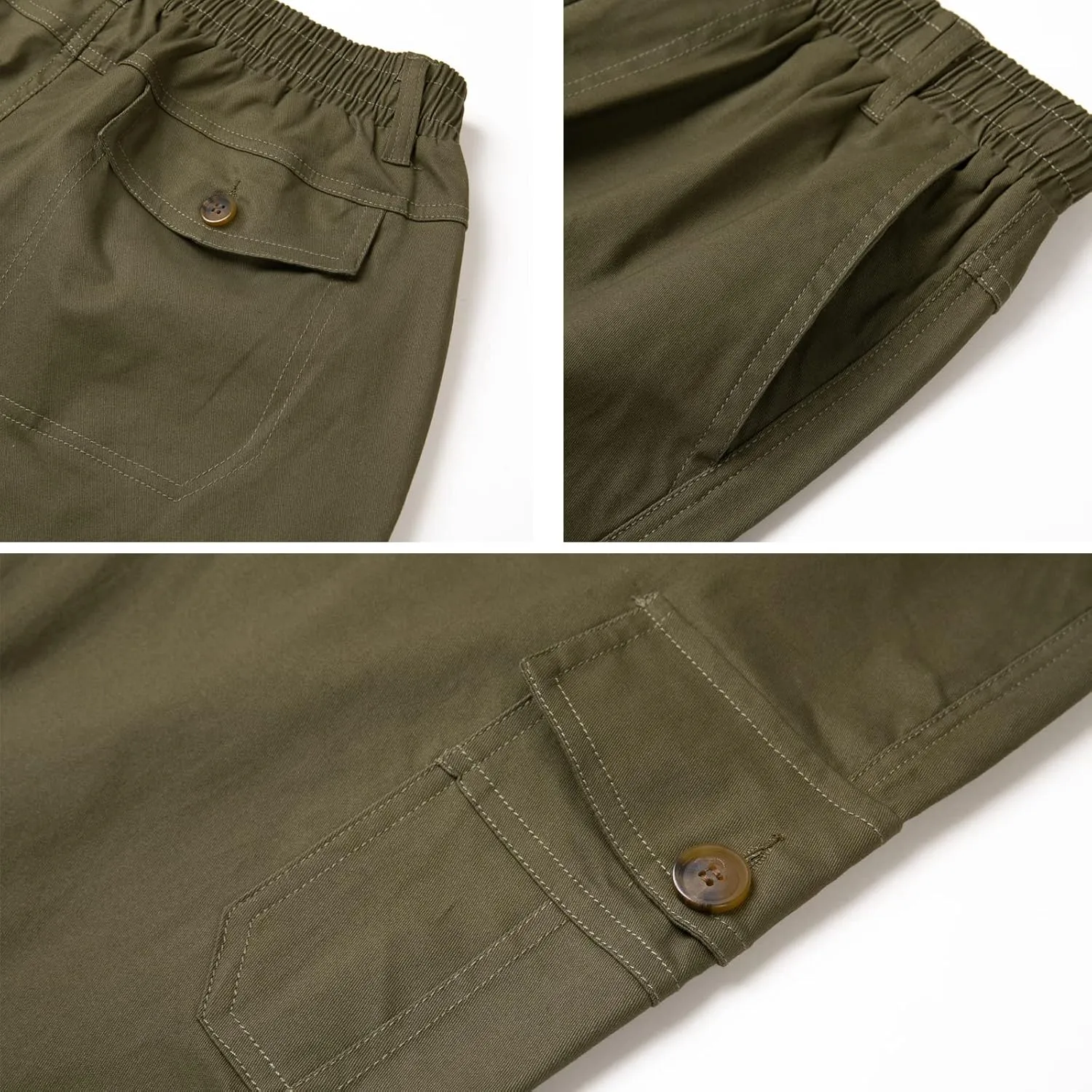 WZIKAI Mens Cargo Pants Elastic Waist Joggers for Men Workout Sweatpants Casual Long Trousers