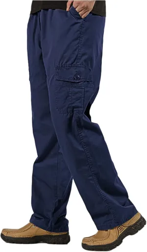 WZIKAI Mens Cargo Pants Elastic Waist Joggers for Men Workout Sweatpants Casual Long Trousers