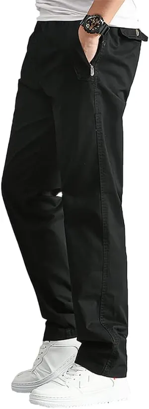 WZIKAI Mens Cargo Pants,Elastic Waist Sweatpants for Men Casual Long Trousers Light Jogger Pants
