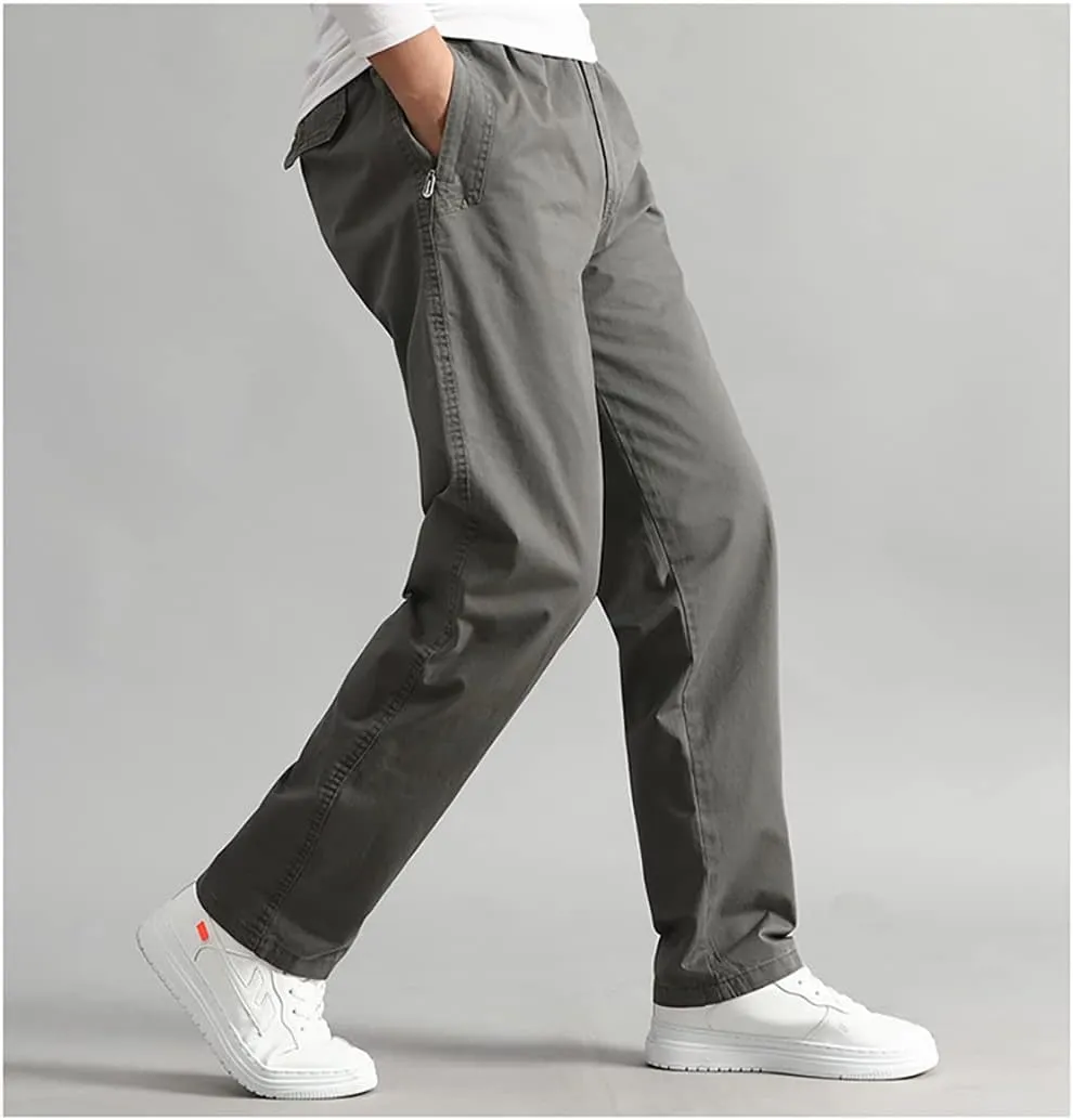 WZIKAI Mens Cargo Pants,Elastic Waist Sweatpants for Men Casual Long Trousers Light Jogger Pants