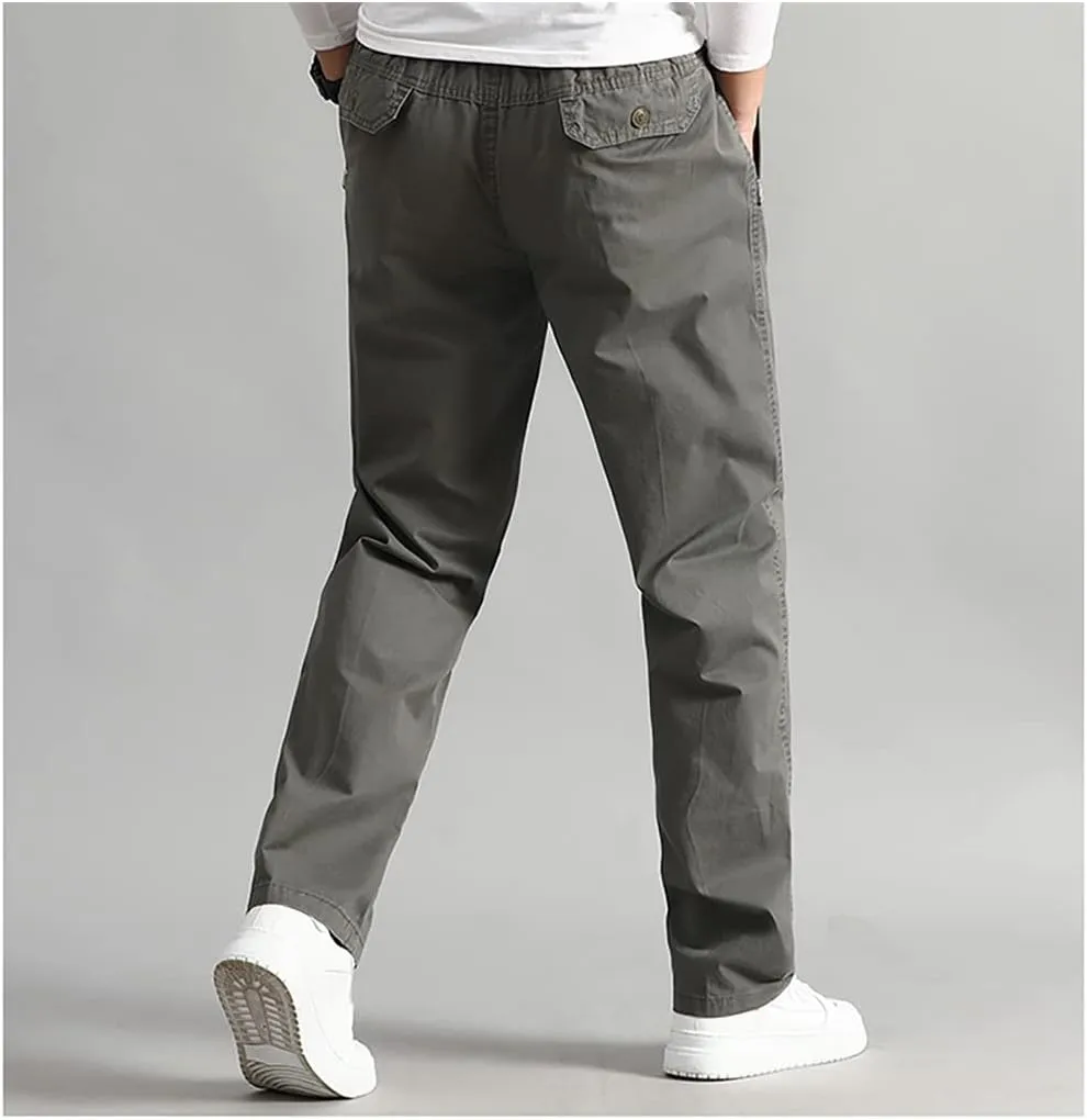 WZIKAI Mens Cargo Pants,Elastic Waist Sweatpants for Men Casual Long Trousers Light Jogger Pants