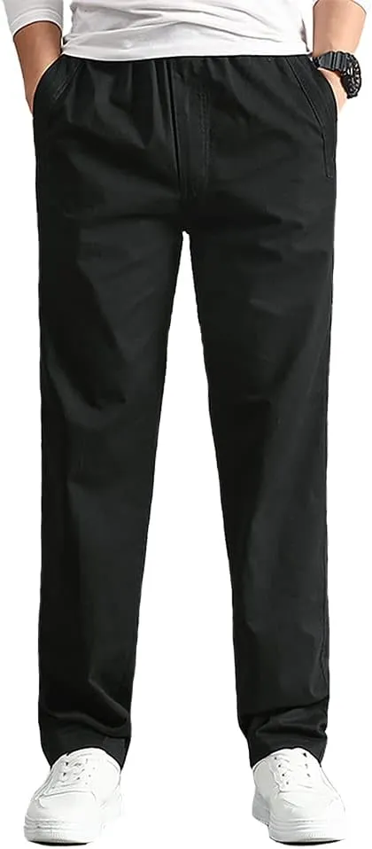 WZIKAI Mens Cargo Pants,Elastic Waist Sweatpants for Men Casual Long Trousers Light Jogger Pants