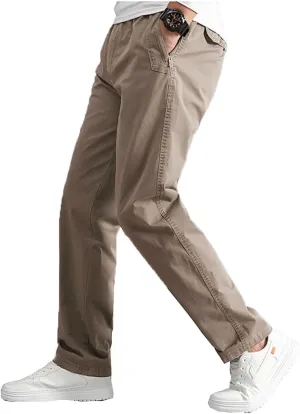 WZIKAI Mens Cargo Pants,Elastic Waist Sweatpants for Men Casual Long Trousers Light Jogger Pants