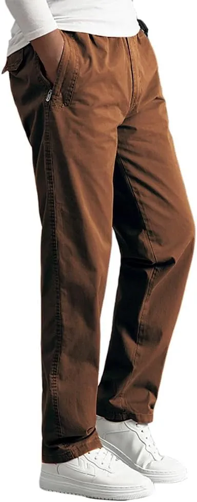 WZIKAI Mens Cargo Pants,Elastic Waist Sweatpants for Men Casual Long Trousers Light Jogger Pants
