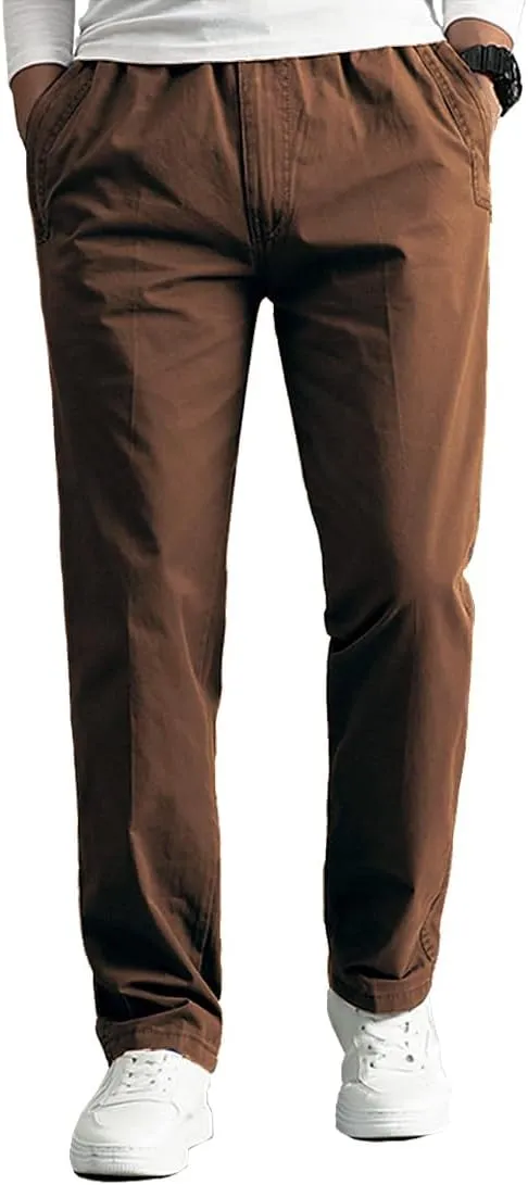 WZIKAI Mens Cargo Pants,Elastic Waist Sweatpants for Men Casual Long Trousers Light Jogger Pants
