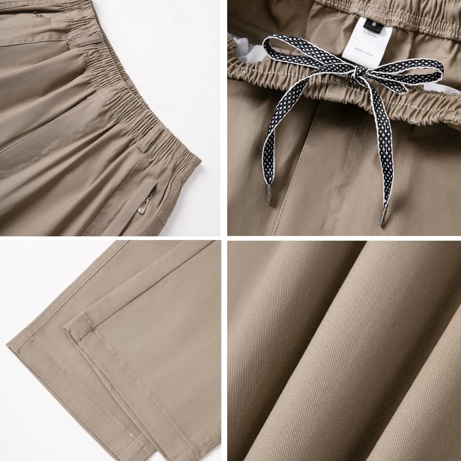 WZIKAI Mens Cargo Pants,Elastic Waist Sweatpants for Men Casual Long Trousers Light Jogger Pants