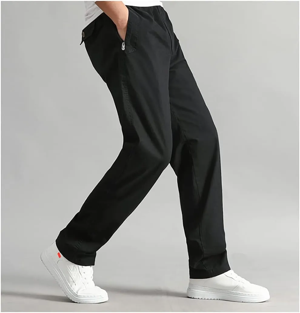 WZIKAI Mens Cargo Pants,Elastic Waist Sweatpants for Men Casual Long Trousers Light Jogger Pants