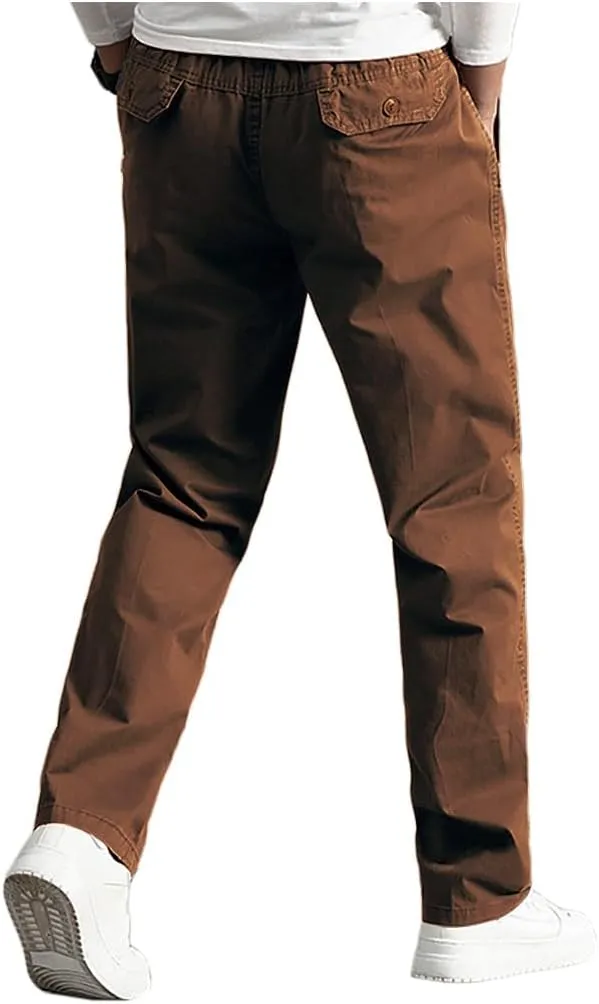 WZIKAI Mens Cargo Pants,Elastic Waist Sweatpants for Men Casual Long Trousers Light Jogger Pants