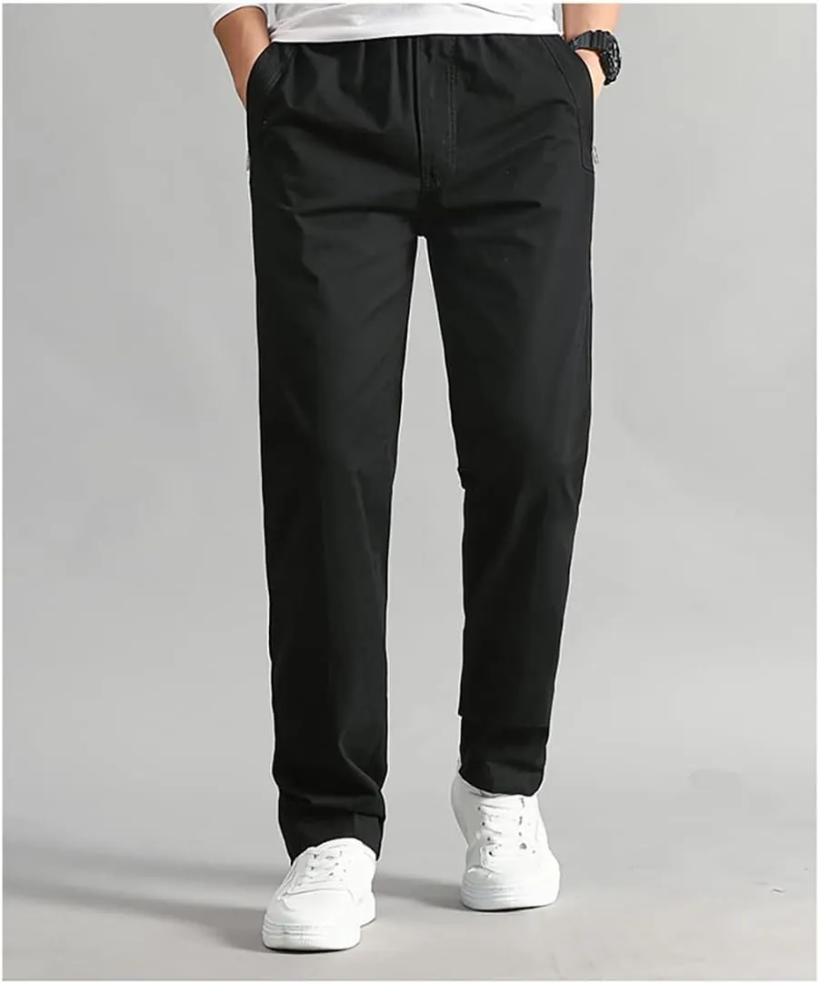 WZIKAI Mens Cargo Pants,Elastic Waist Sweatpants for Men Casual Long Trousers Light Jogger Pants