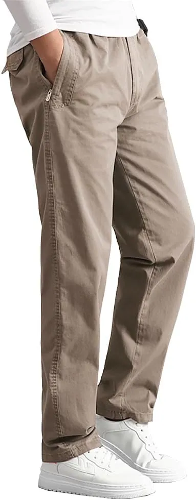 WZIKAI Mens Cargo Pants,Elastic Waist Sweatpants for Men Casual Long Trousers Light Jogger Pants