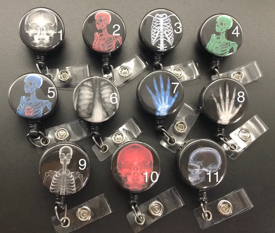 Xray ID Retractable Badge Holders, Bones, Anatomy, Radiology, Chest X-Ray