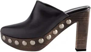 XYD Cork Platform Super High Heels Mules for Women Chunky Block Studded Closed Round Toe Slides Sandals Backless Fashion Dress Club Shoes