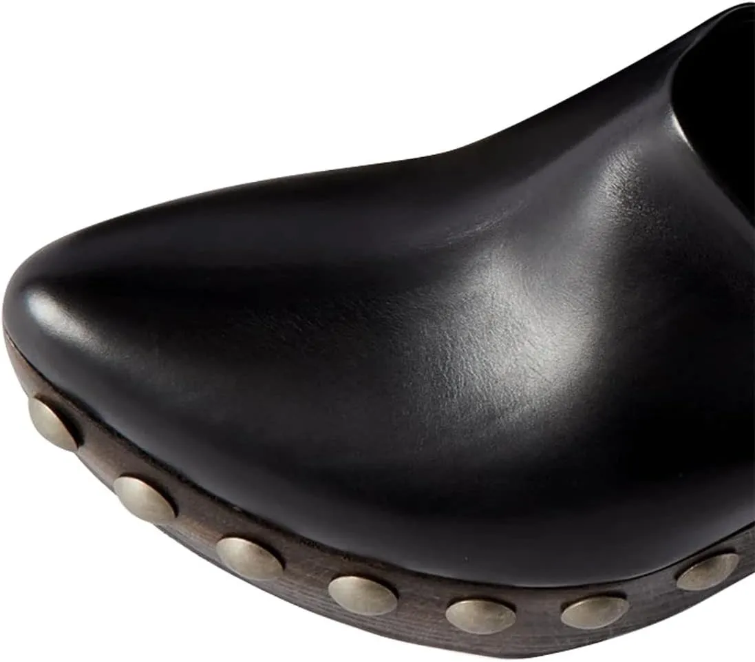 XYD Cork Platform Super High Heels Mules for Women Chunky Block Studded Closed Round Toe Slides Sandals Backless Fashion Dress Club Shoes