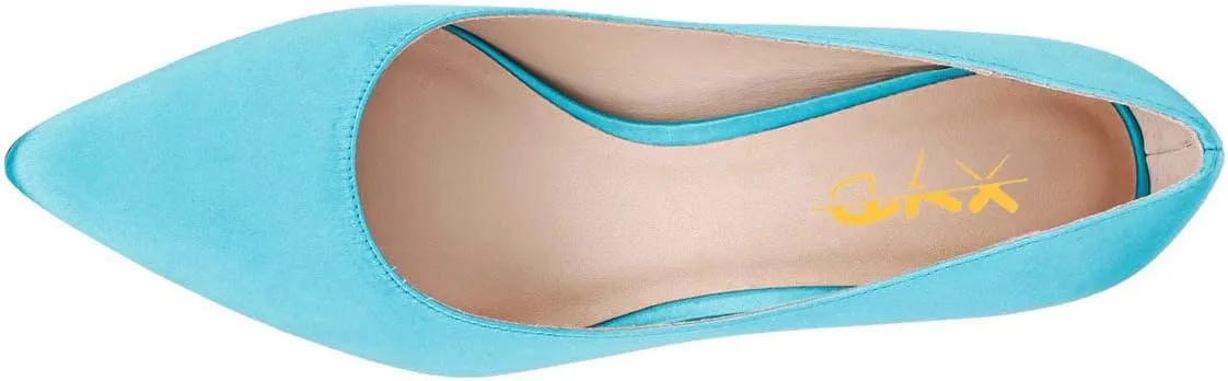 XYD Women Closed Pointy Toe Mid Scallop Shape Heel Pumps Slip On Dressy Cocktail Evening Party Event Shoes