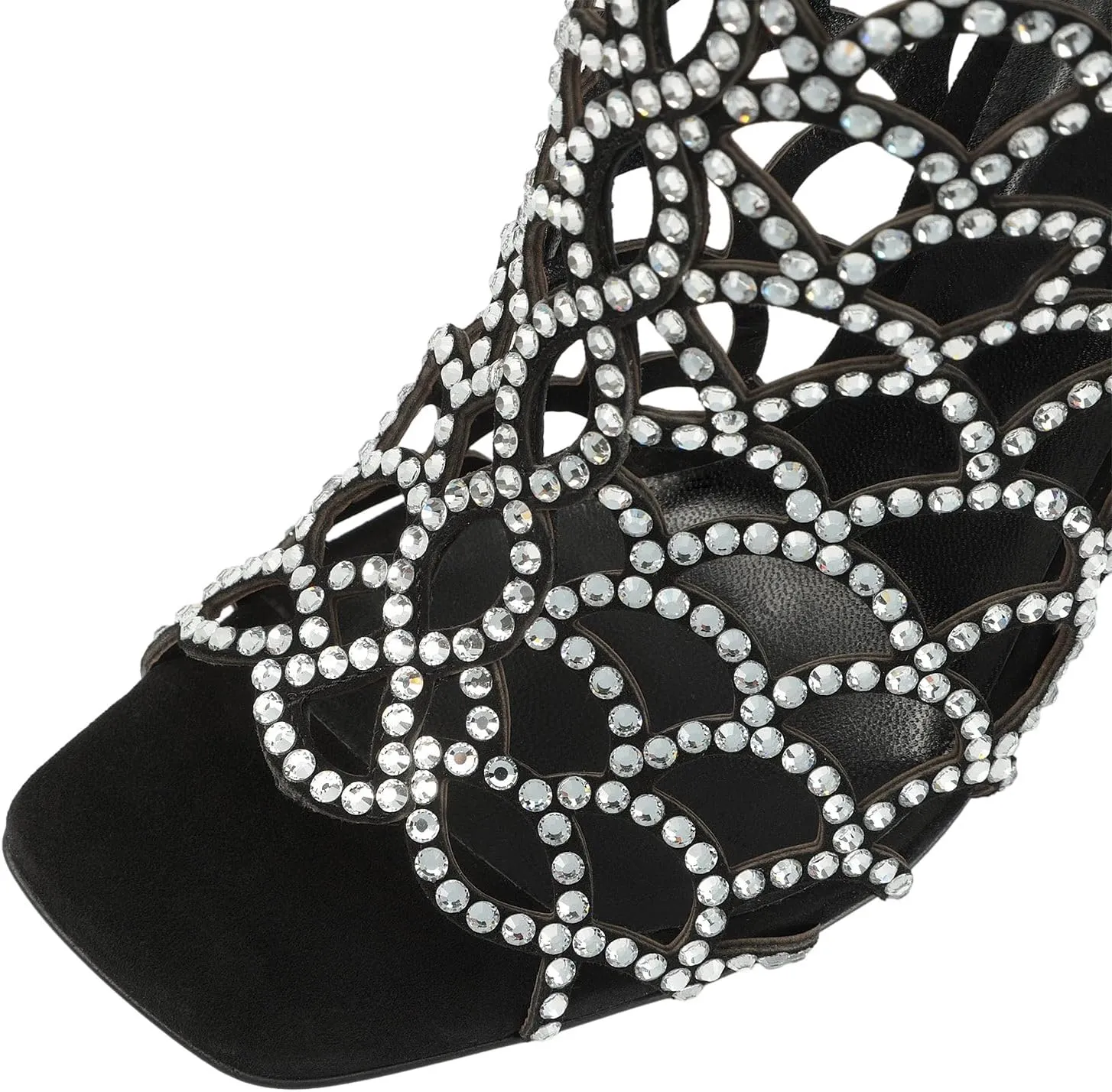 XYD Women Cutout Square Open Toe Wedges High Heel Sandals Back Zipper Gladiator Strappy Event Dress Shoes