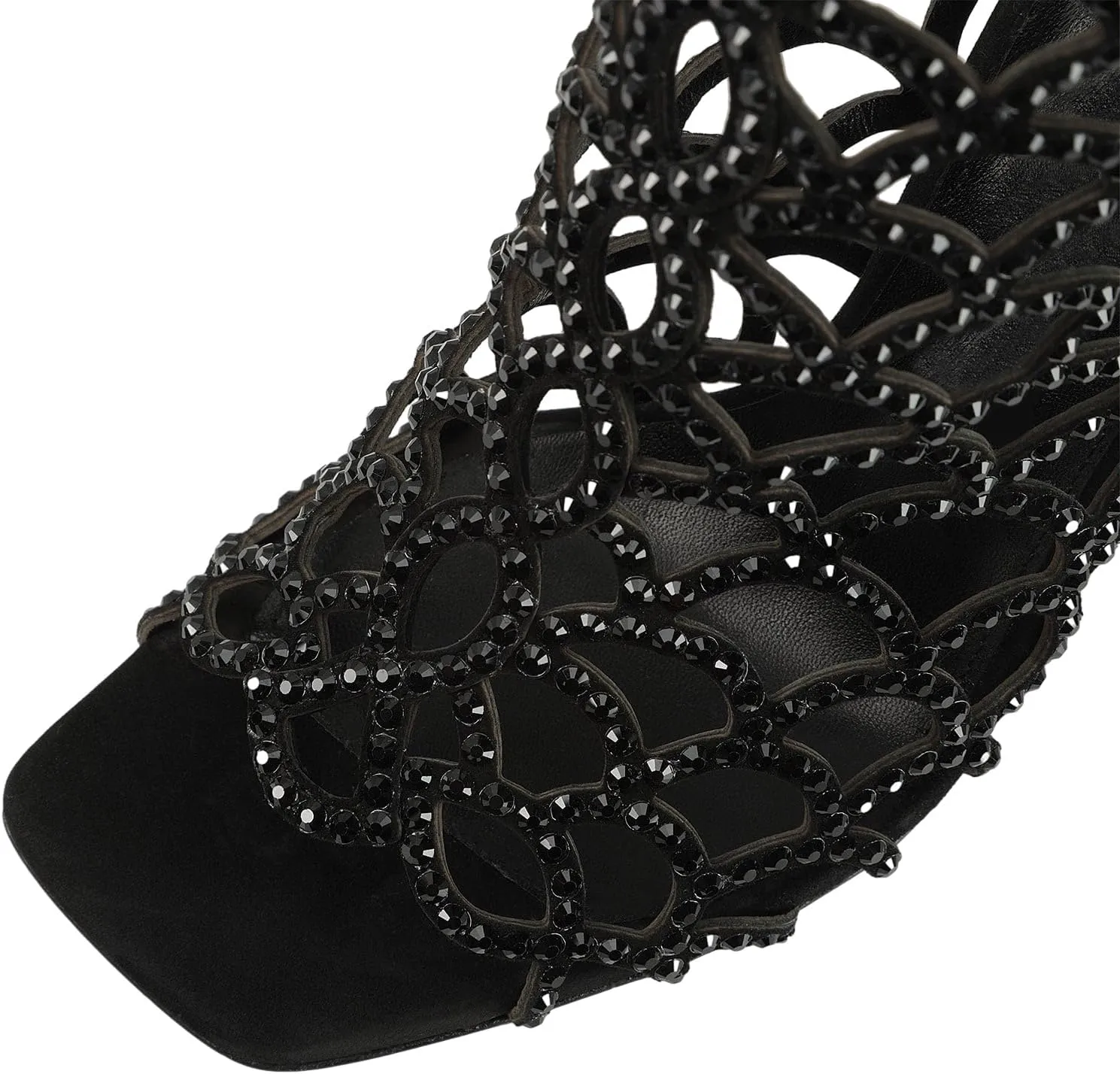 XYD Women Cutout Square Open Toe Wedges High Heel Sandals Back Zipper Gladiator Strappy Event Dress Shoes